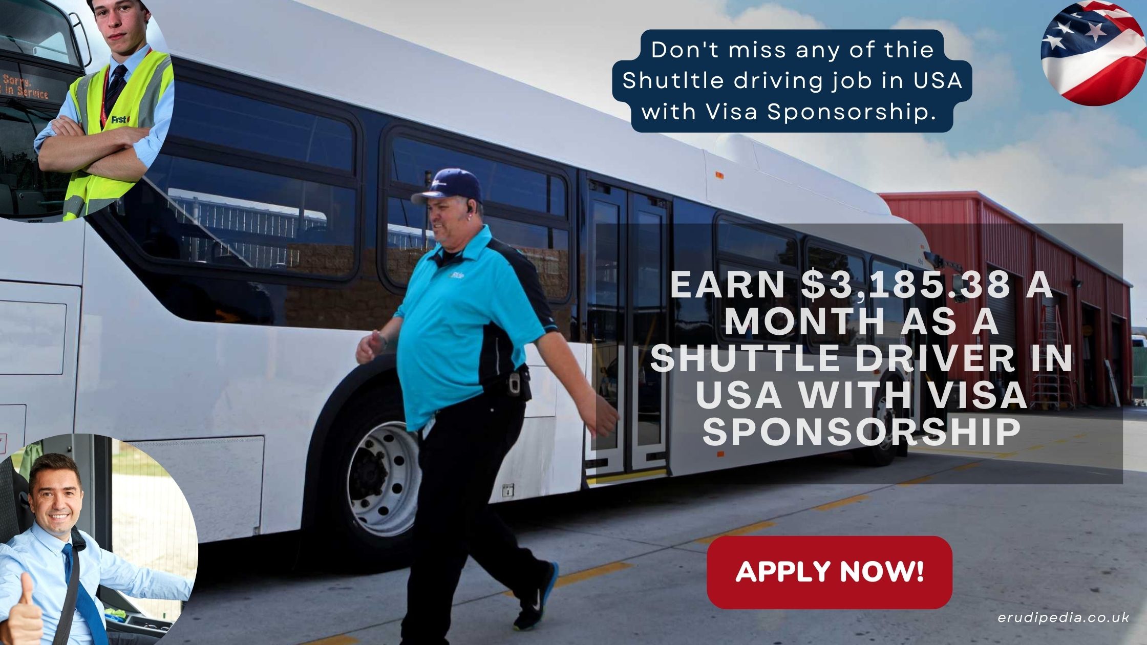 Earn $3,185.38 a month as a Shuttle Driver in USA with Visa Sponsorship – Apply Now Closes Soon